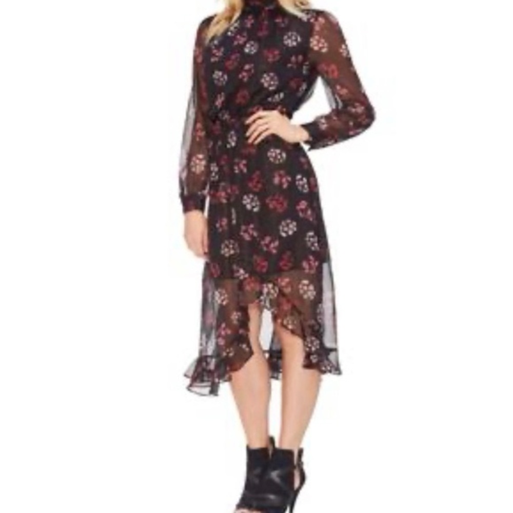 New with tags Vince Camuto Black and pinks Floral Long Sleeve Dress size small